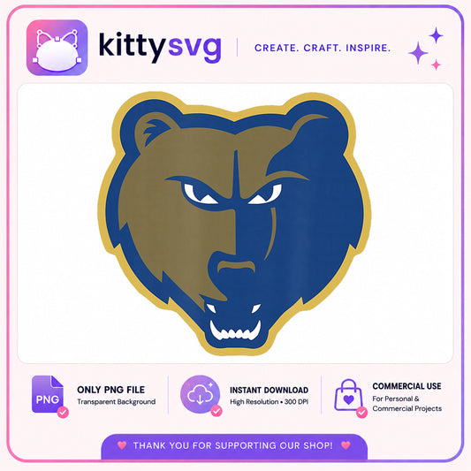 Memphis Grizzlies Bear Logo PNG, NBA Team Clipart, Basketball PNG
