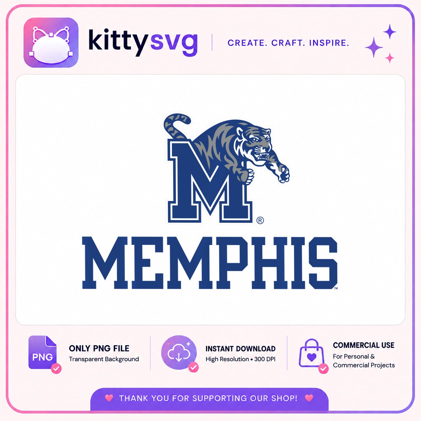 Memphis Tigers PNG, University Of Memphis Logo, College PNG