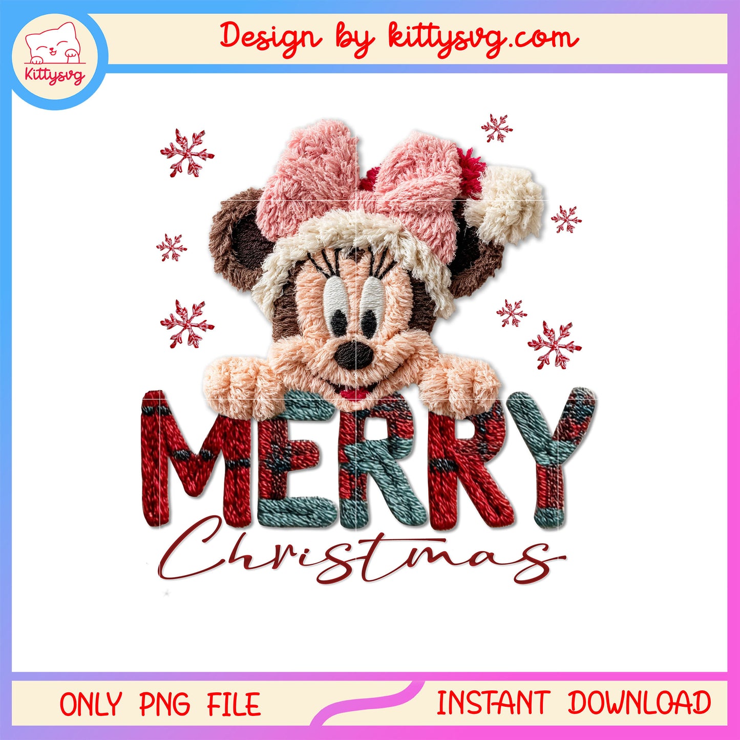 Merry christmas baby minnie crochet png, disney minnie png