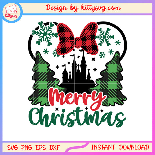 Merry christmas disney coquette minnie ear svg, minnie disney svg 