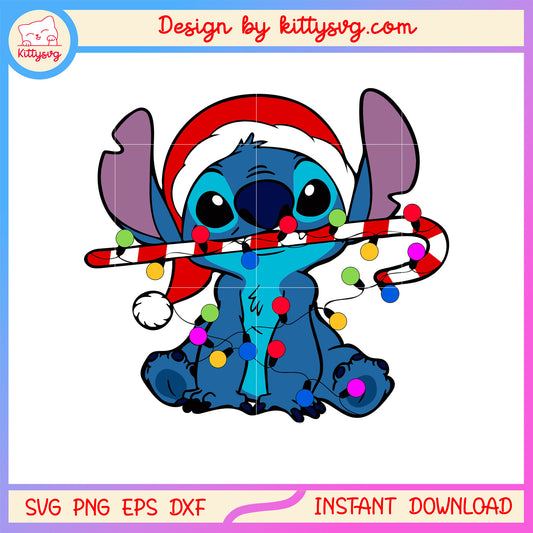 Merry christmas disney stitch santa claus svg, stitch character svg