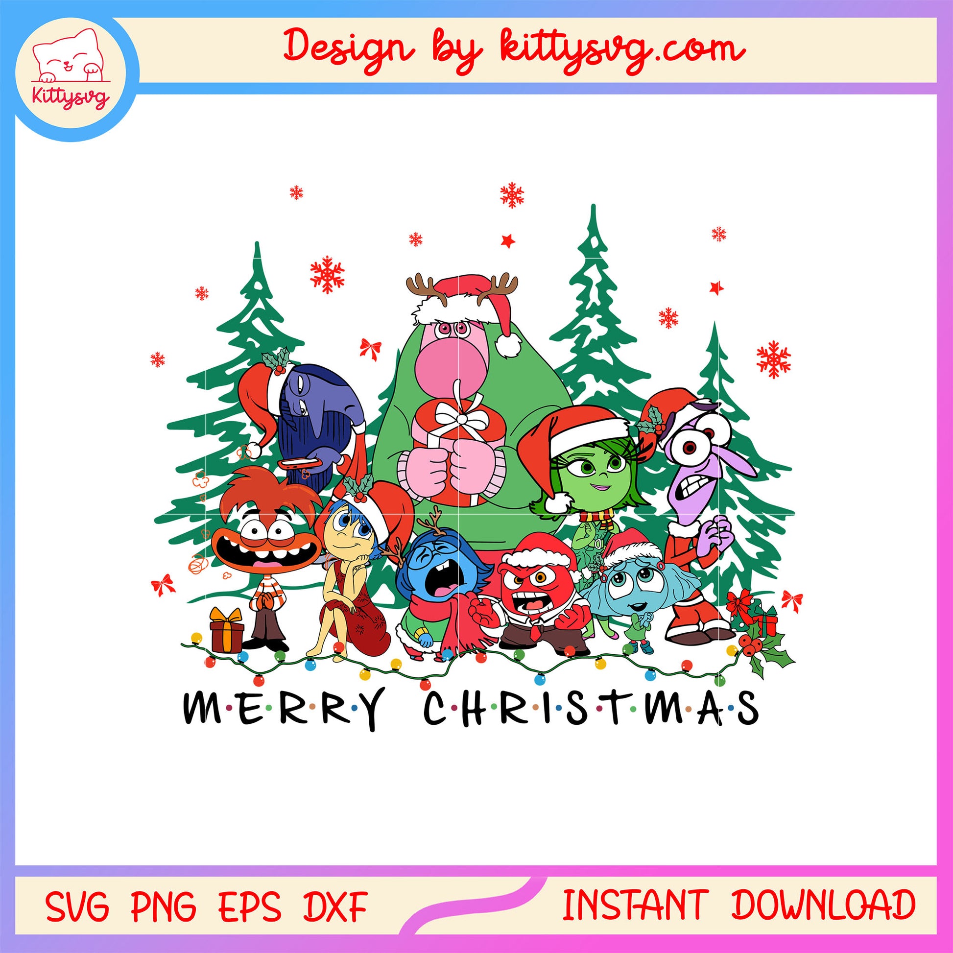 Merry christmas inside out character svg, inside out svg 