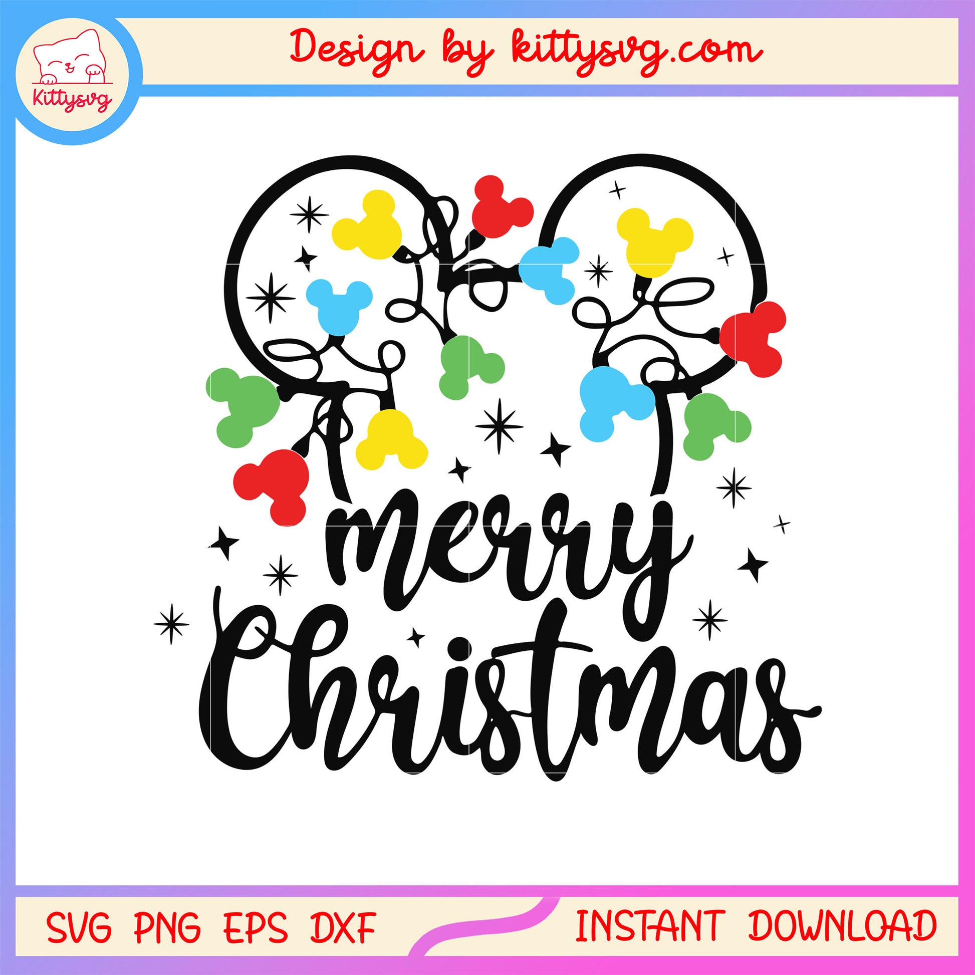 Merry christmas mickey ear clipart svg, disney mickey mouse svg 