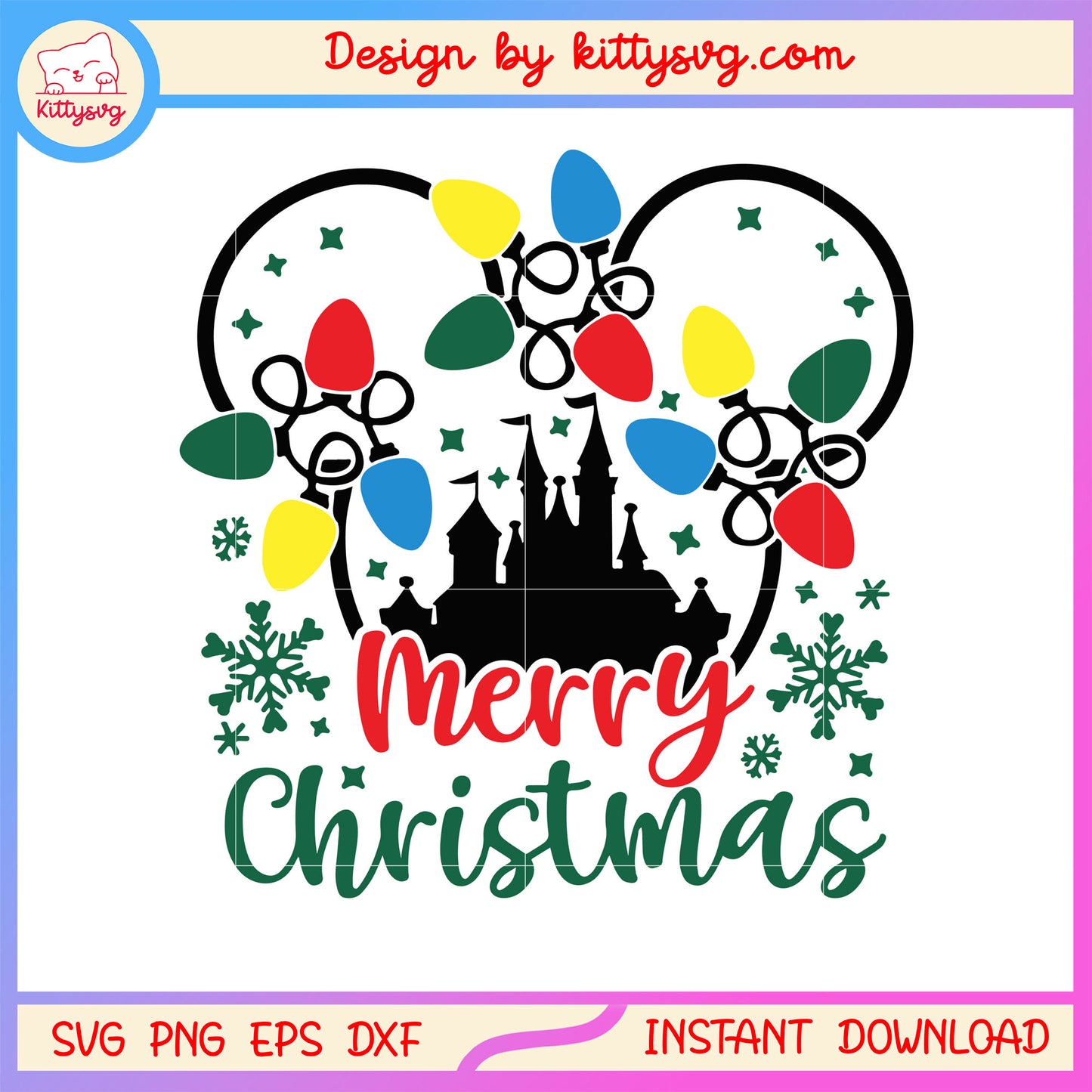 Merry christmas mickey ear clipart svg, mickey disney cartoon svg 