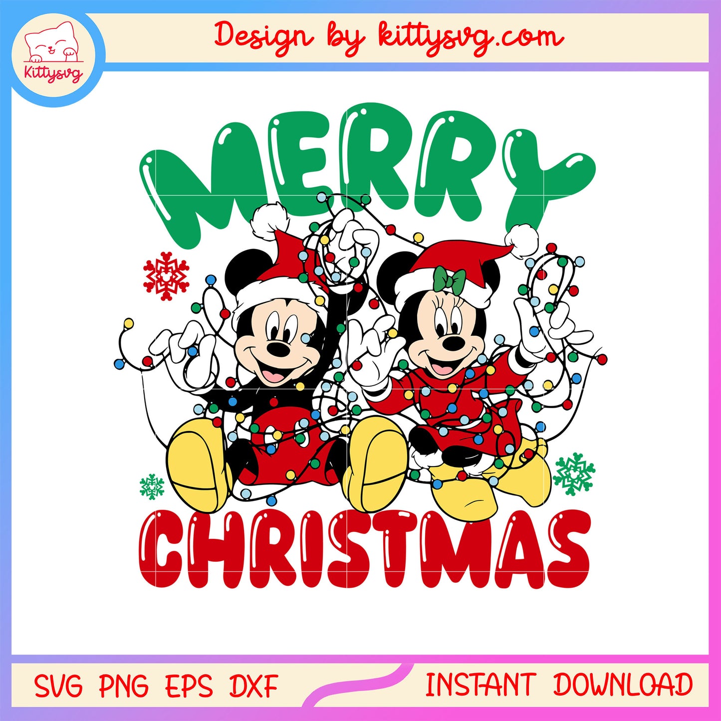 Merry christmas minnie mickey lights svg, christmas disney svg