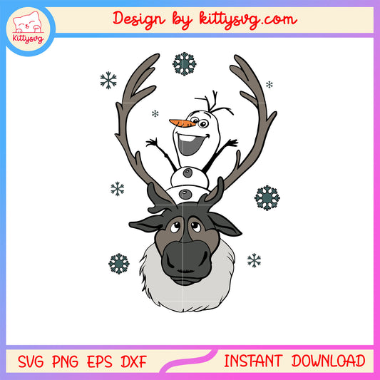 Merry christmas olaf frozen design svg, disney olaf character svg