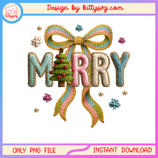 Merry christmas tree coquette bow patchwork png, happy christmas png