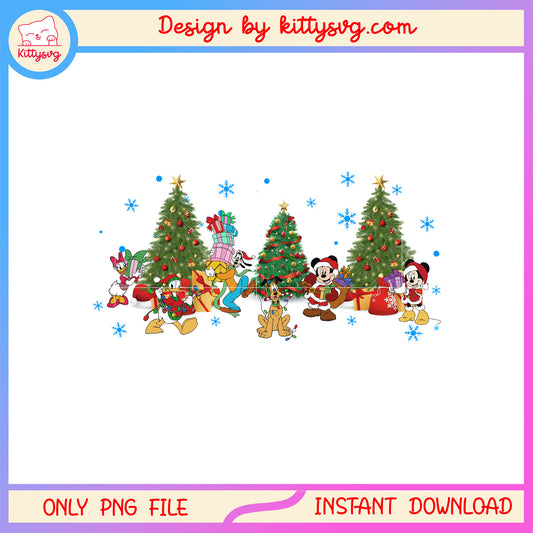 Merry funny christmas tree disney friends png, disney walt png