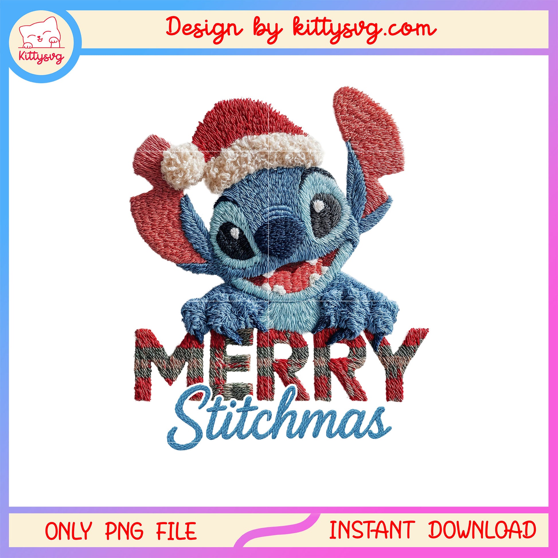 Merry stitchmas baby stitch crochet png, disney lilo stitch png