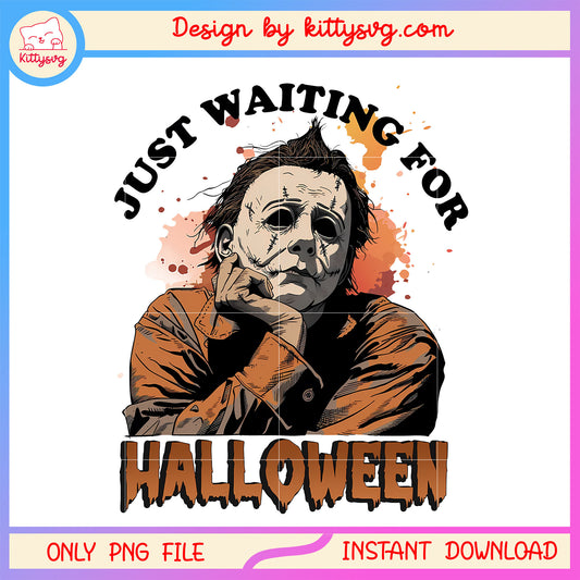 Michael Myers just waiting for halloween png, scary killers png, when is halloween png