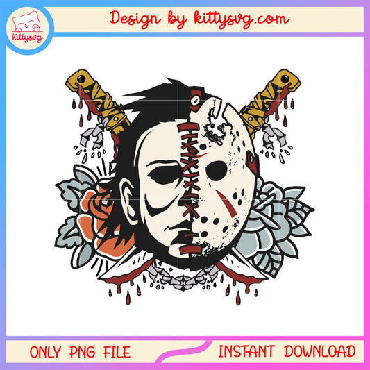 Michael x jason characters design png, halloween designs png