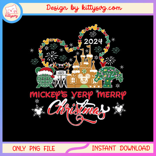 Mickey's very merry christmas 2024 png, disney christmas png