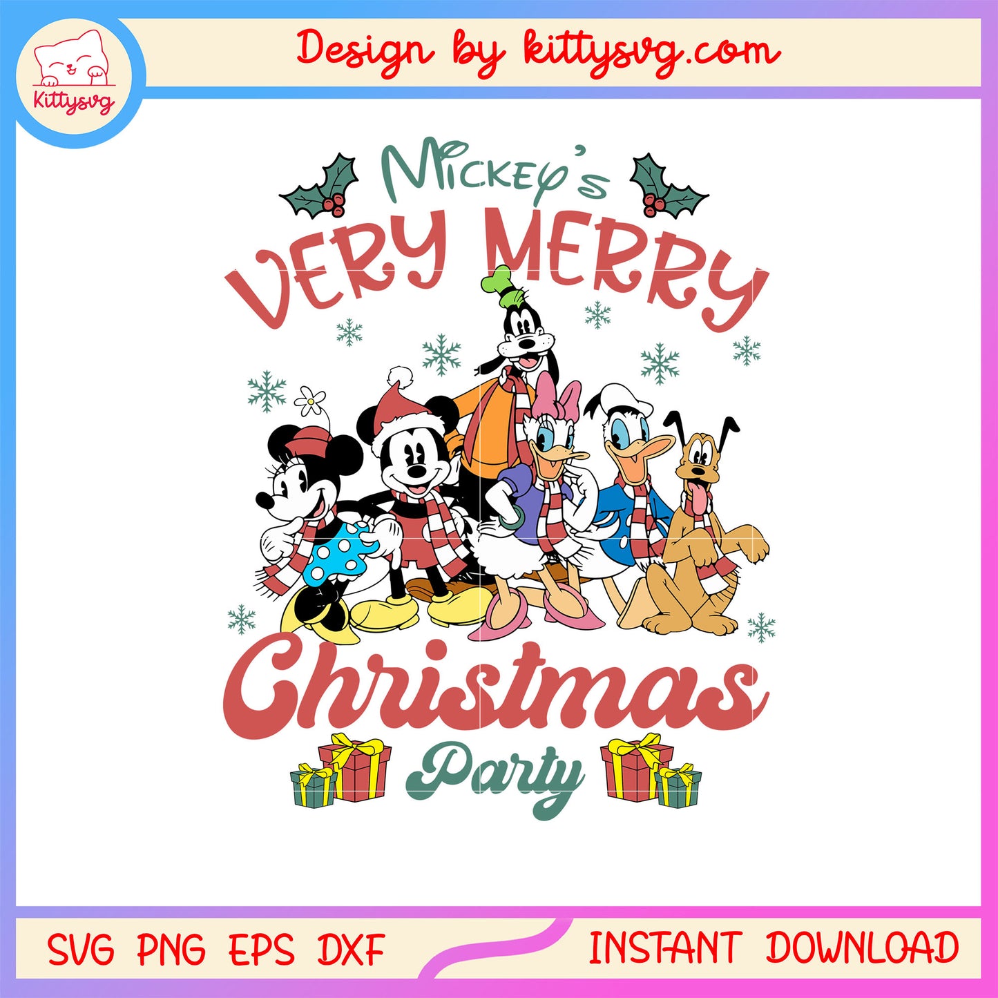 Mickey's very merry christmas party disney svg, christmas party svg