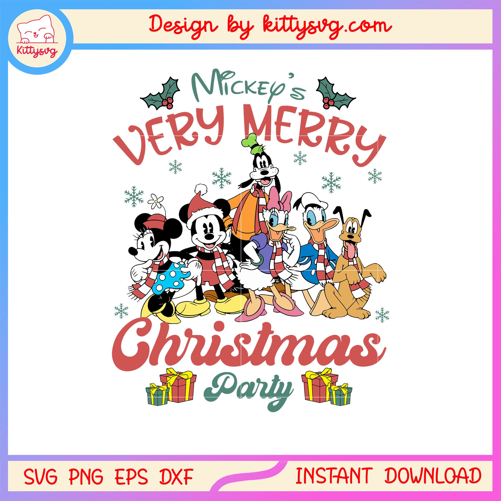Mickey's very merry christmas party disney svg, christmas party svg