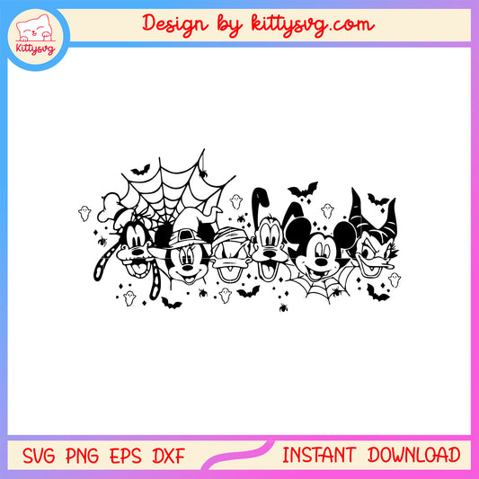 Mickey and friends halloween holiday svg, disney halloween svg