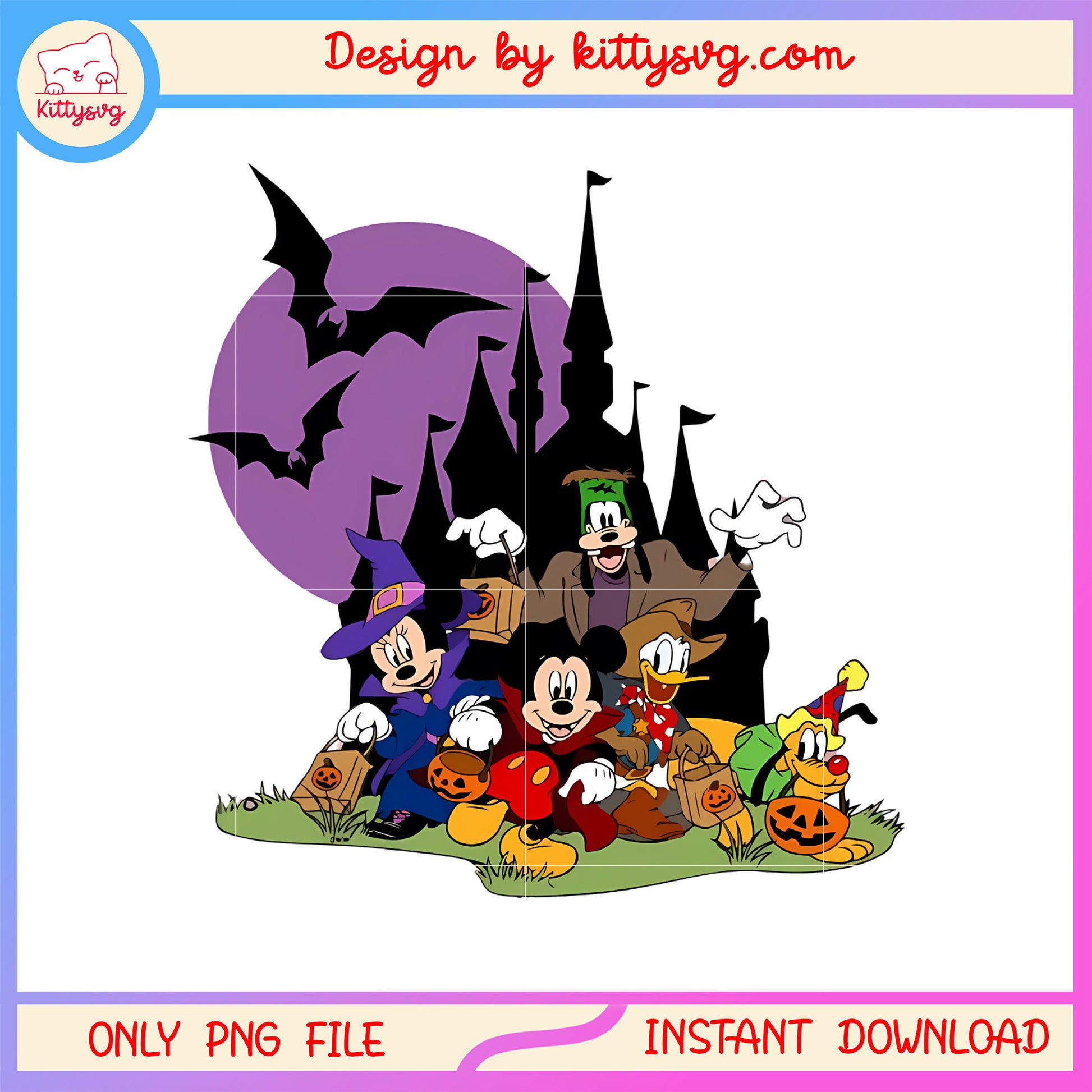 Mickey and friends halloween town png, disneyland halloween png