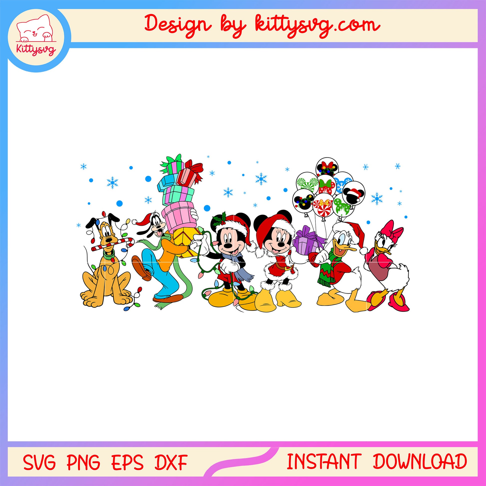 Mickey disney characters happy christmas art svg, disney characters svg