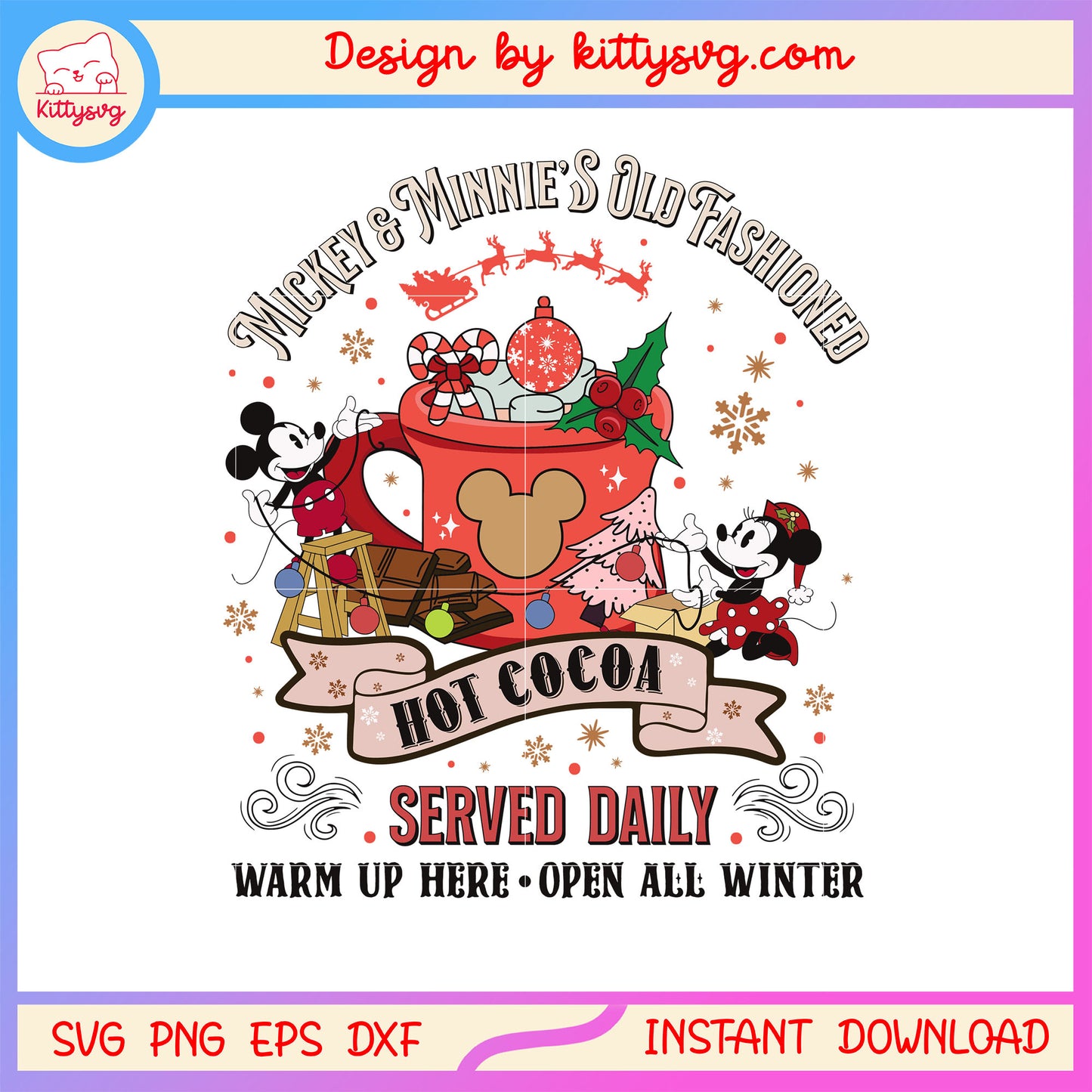Mickey hot cocoa served daily svg, disney characters movies svg