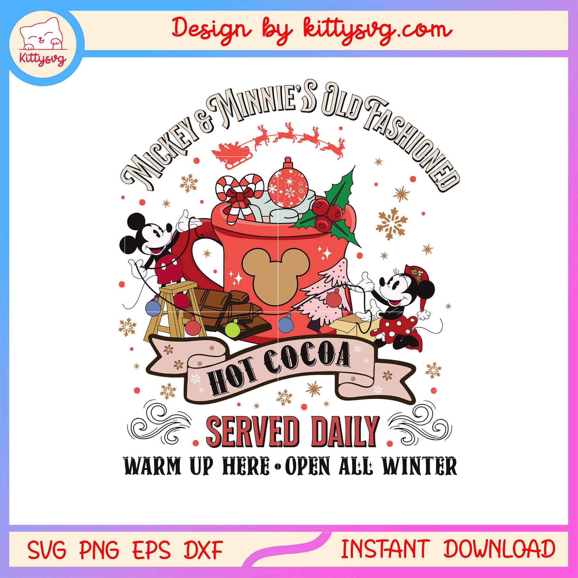 Mickey hot cocoa served daily svg, disney characters movies svg