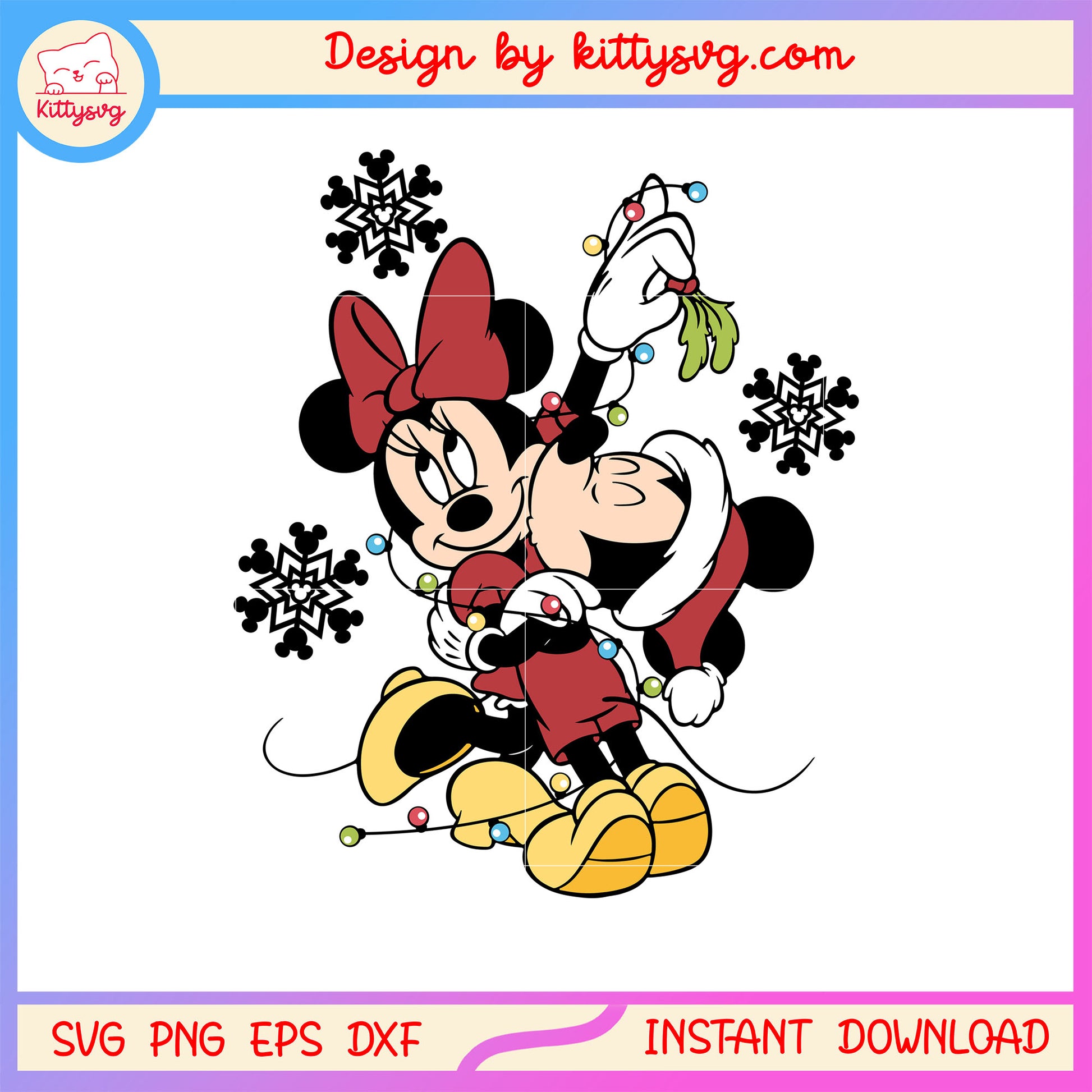Mickey hugging minnie happy christmas svg, decoration christmas svg