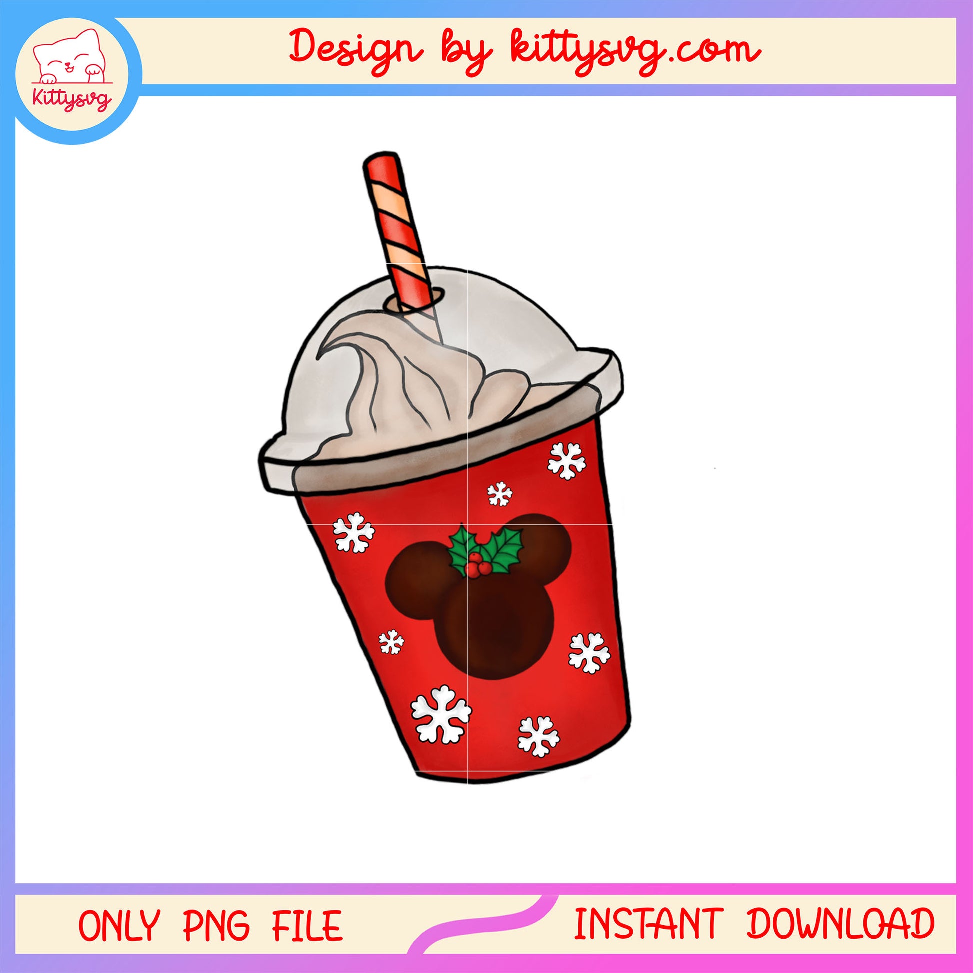 Mickey mouse ear christmas cream mugs png, cute christmas pics png