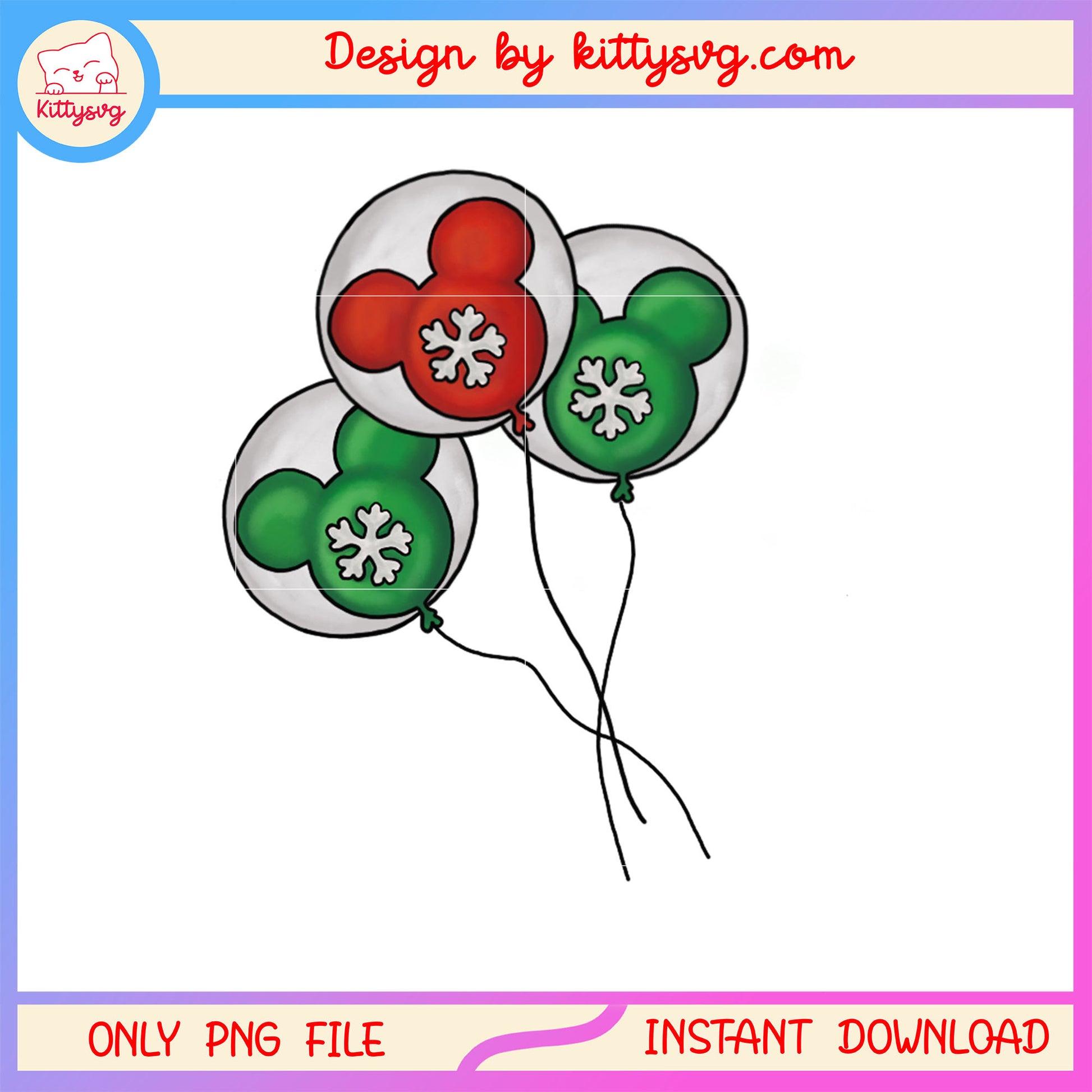 Mickey mouse ear christmas disney balloons png, clip art christmas png