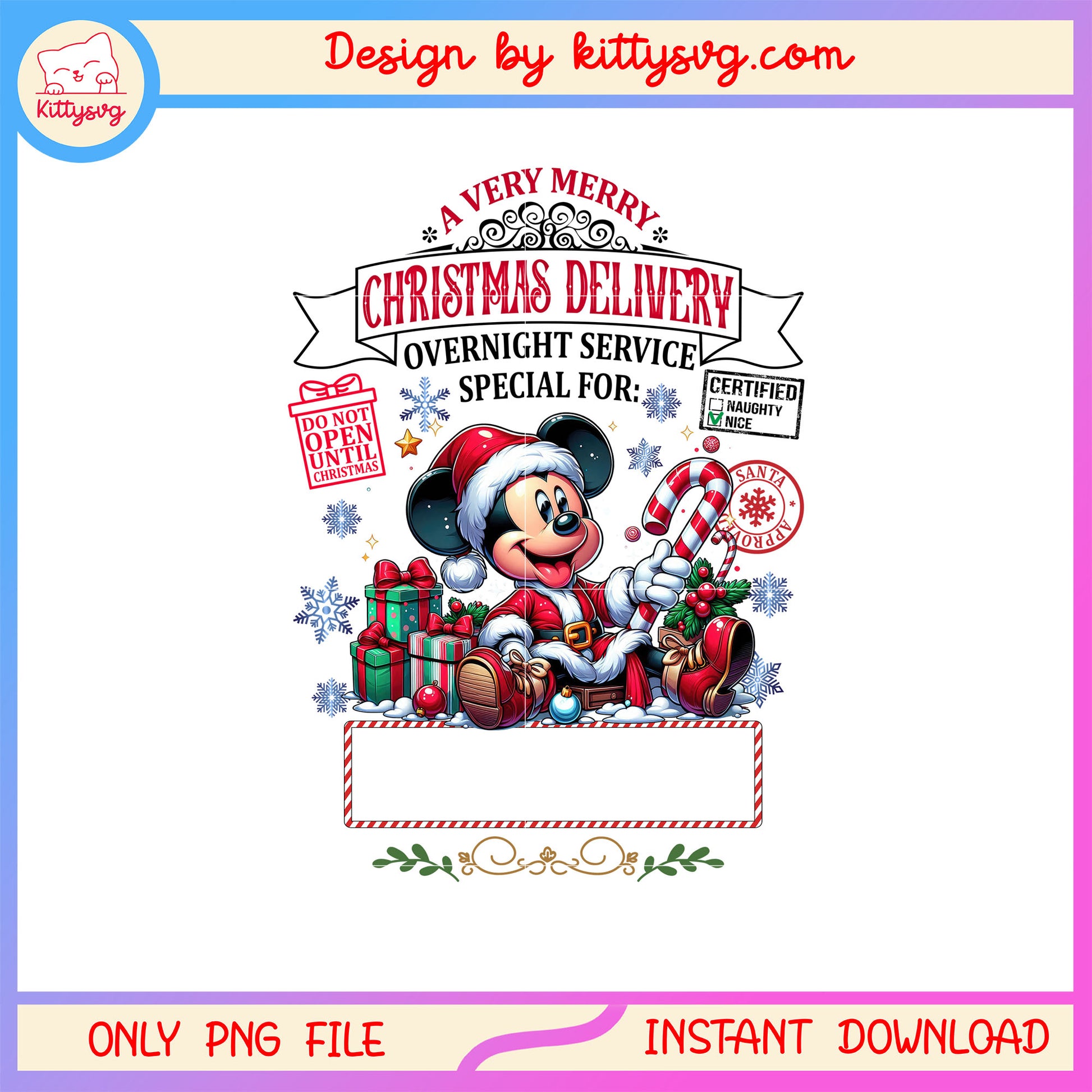 Mickey very merry christmas delivery png, disney mickey png