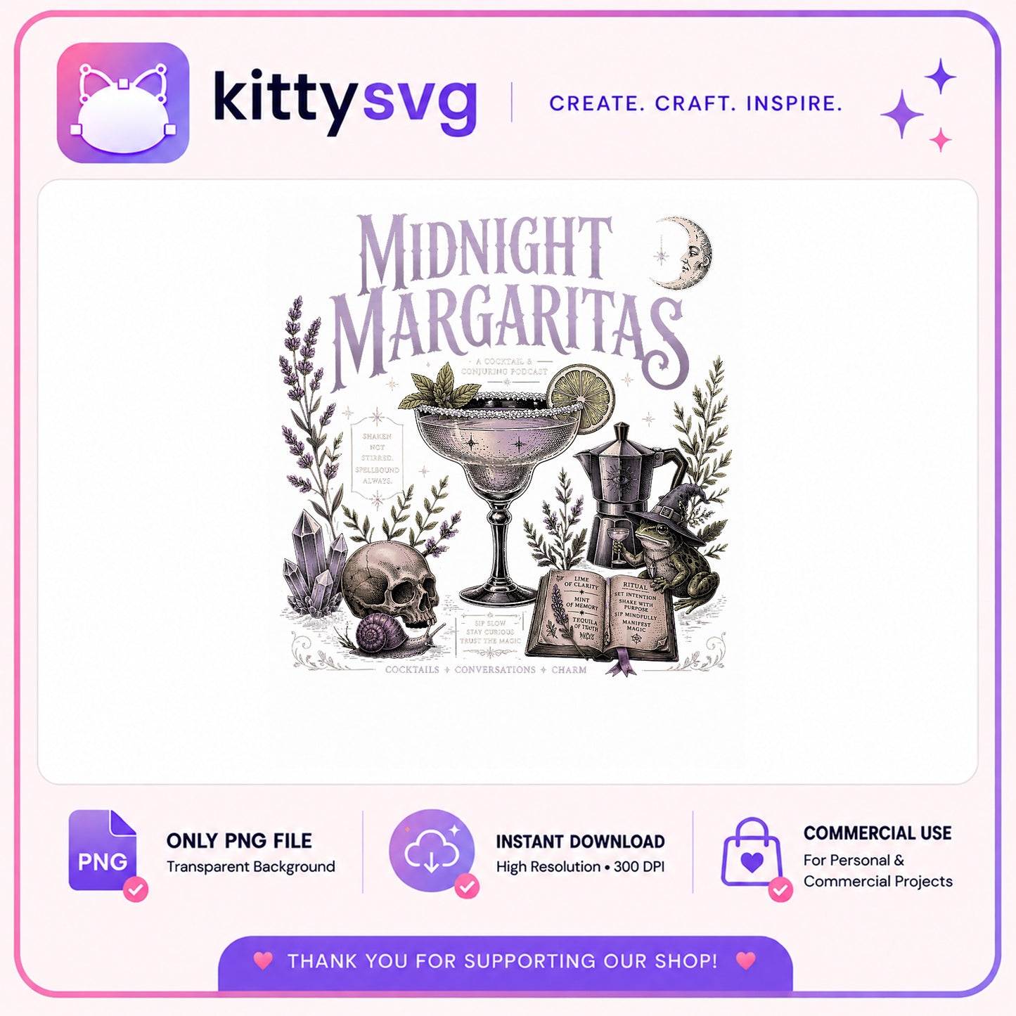 Midnight Margaritas Witch PNG, Cocktail Halloween PNG, Witchy PNG