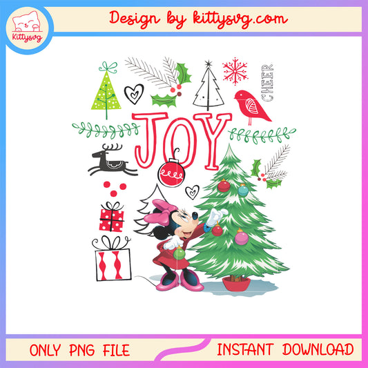 Minnie joy christmas tree clipart png, minnie mouse cartoon png