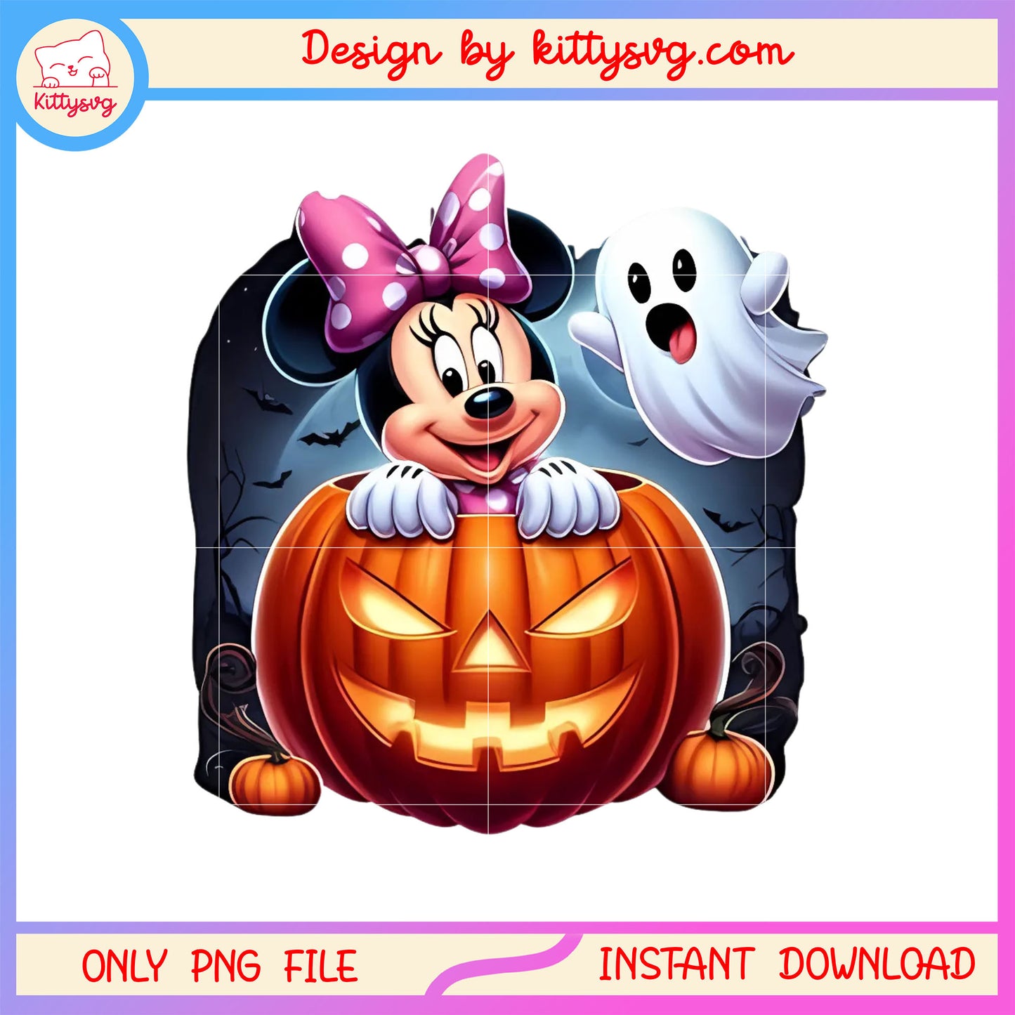 Minnie mouse on pumpkin sheet ghost png, hubie halloween png