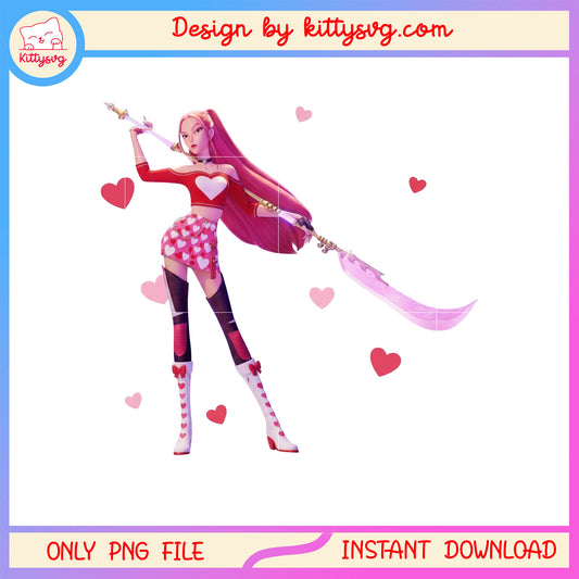 Mira and the gok do sword valentine png,  kpop demon hunters png