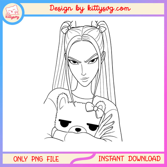 Mira character and teddy bear png, mira huntrix member png