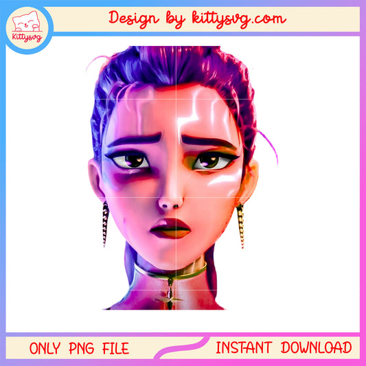 Mira huntrix face design png, kpop demon hunters mira png