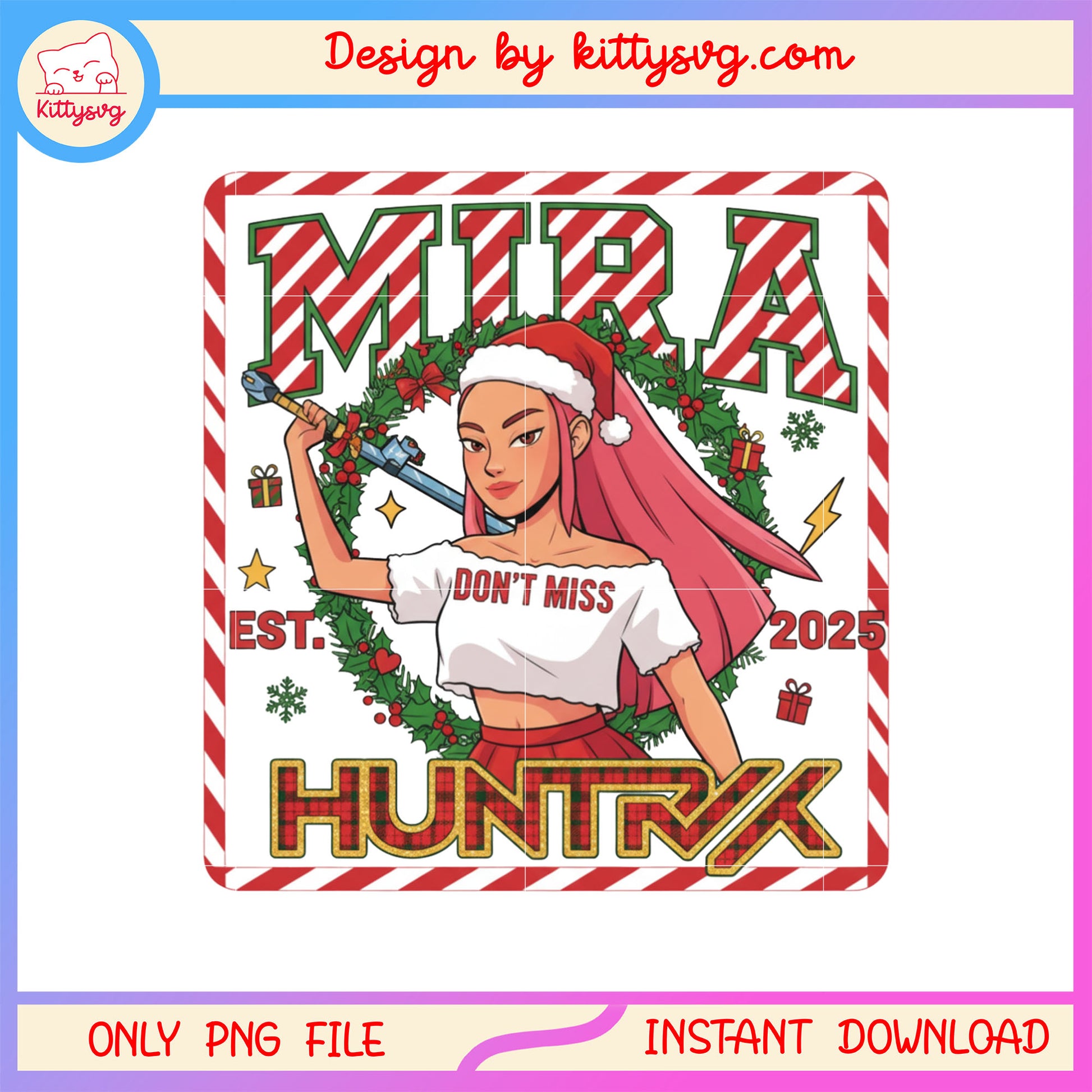 Mira huntrix kpop est 2025 christmas png, huntrix mira png
