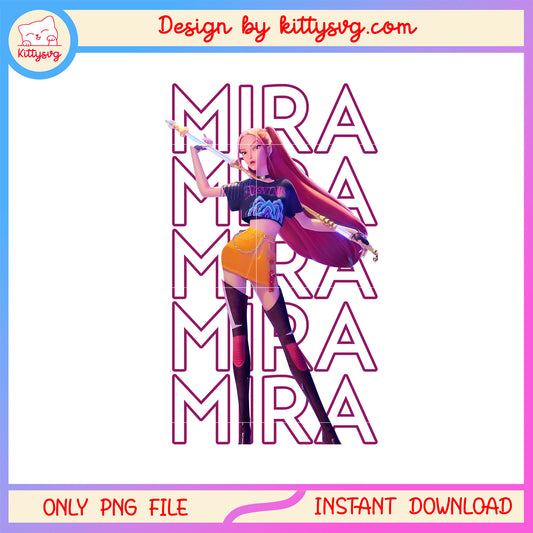Mira kpop demon hunters design png, mira character png
