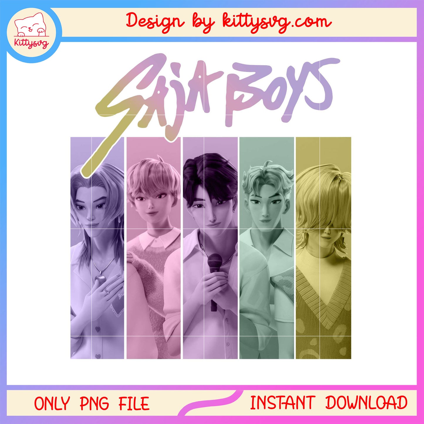 Modern kpop saja boys members png, kpop demon hunters boys png