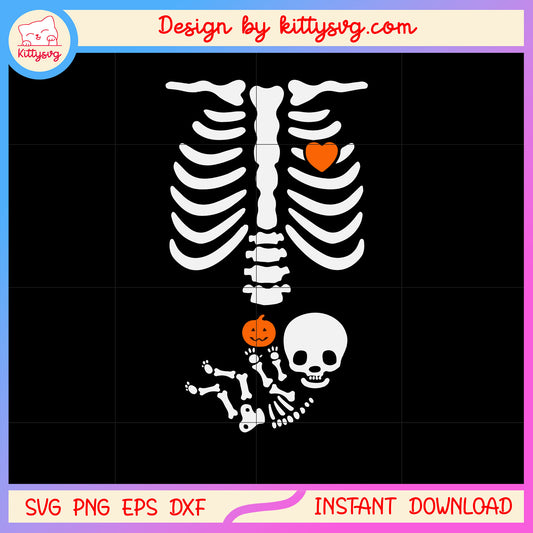 Mom and baby skeleton halloween svg, skeleton screw svg
