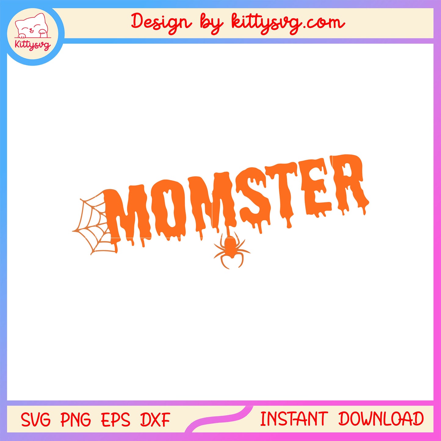 Momster and spide haloween svg, halloween vibes svg