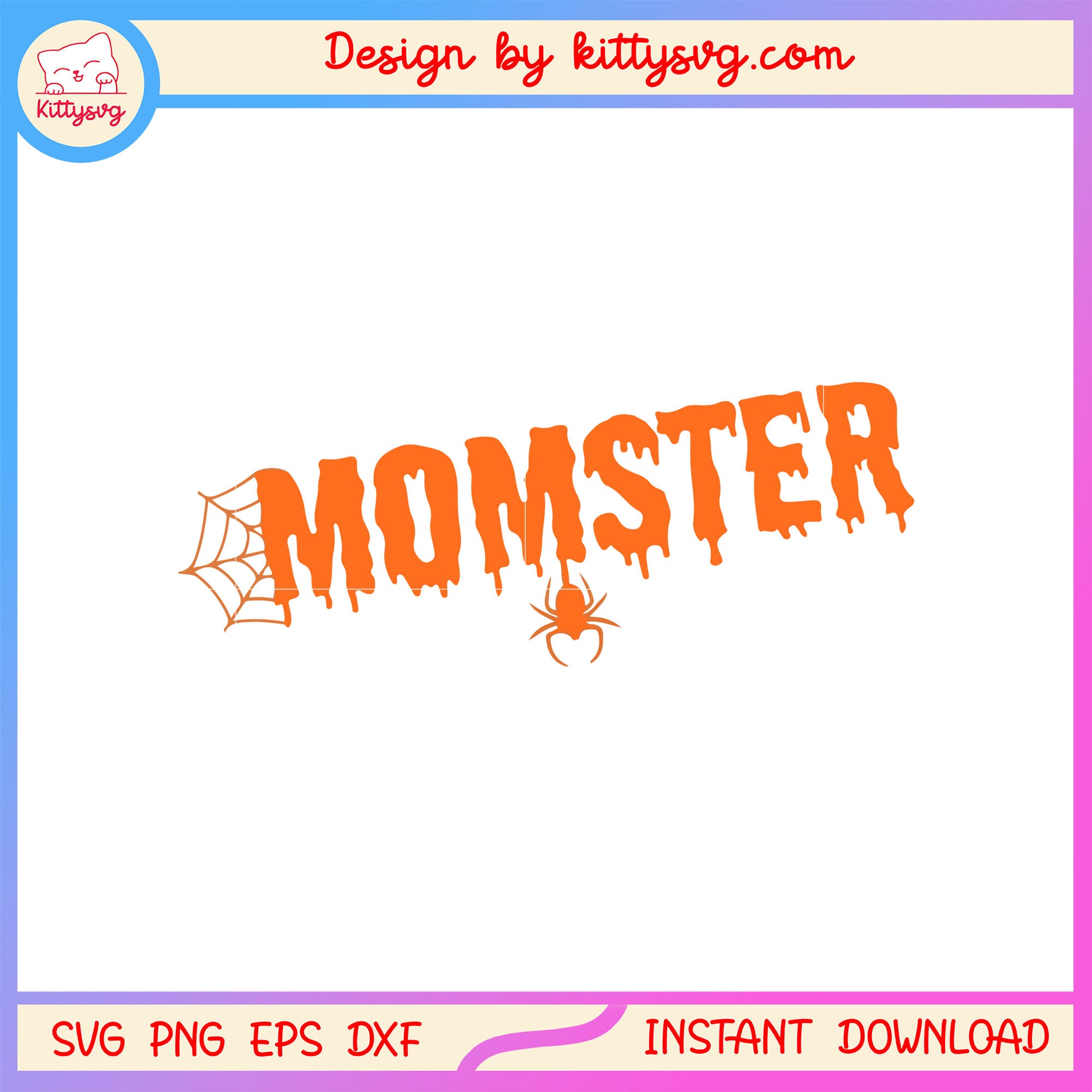 Momster and spide haloween svg, halloween vibes svg
