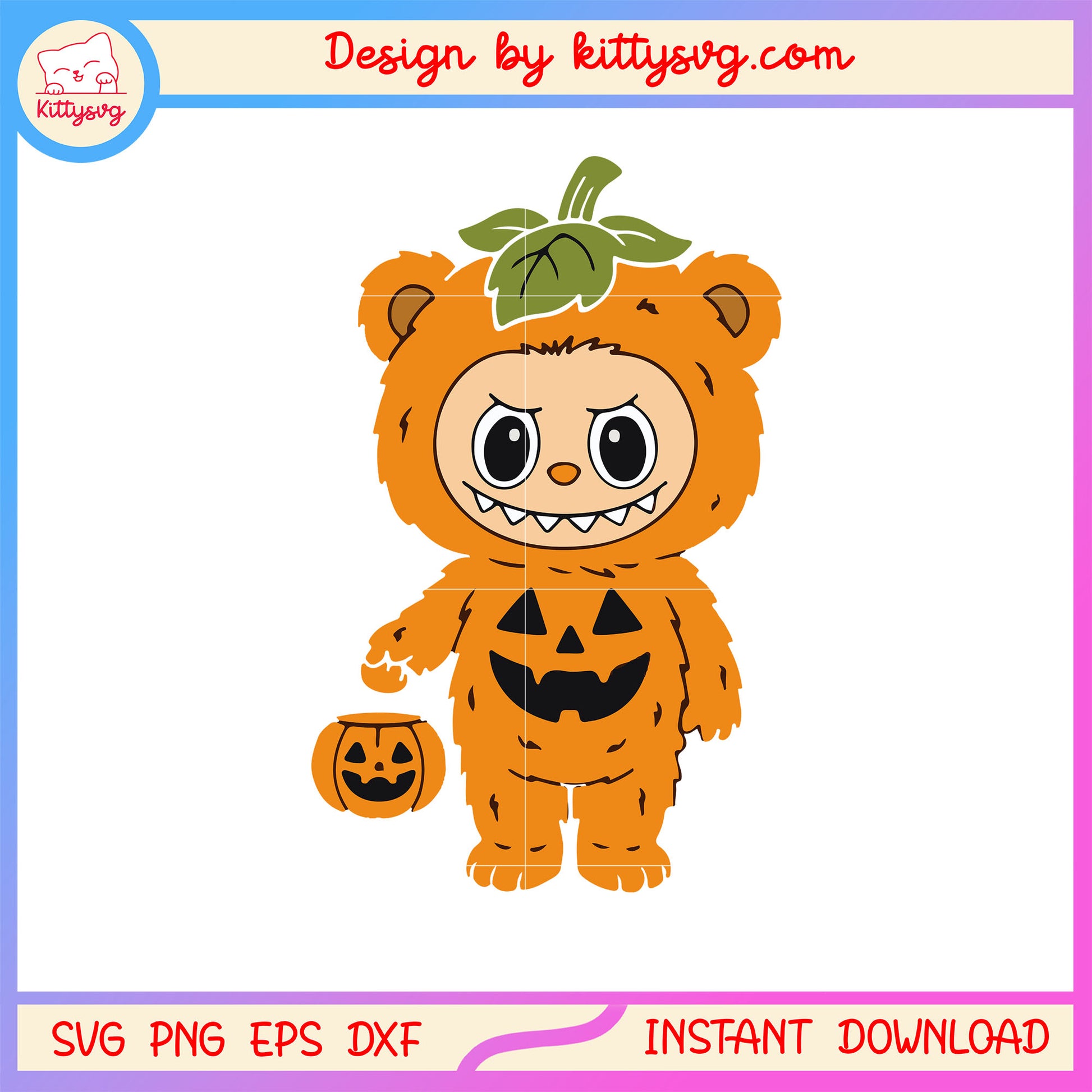 Monster labubu cosplay halloween pumpkin svg, labubu doll svg