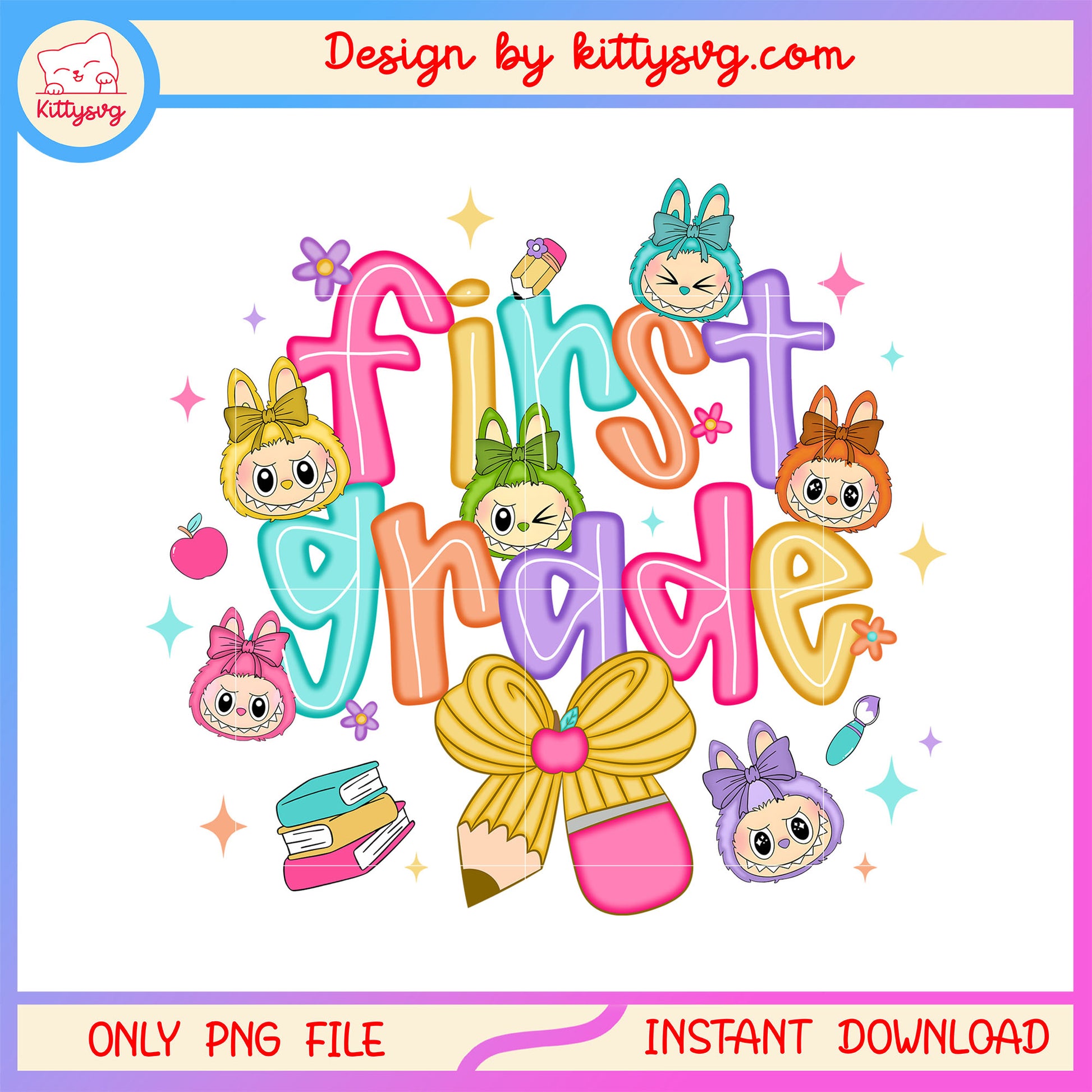 Monster labubu face first grade design png, labubu doll png