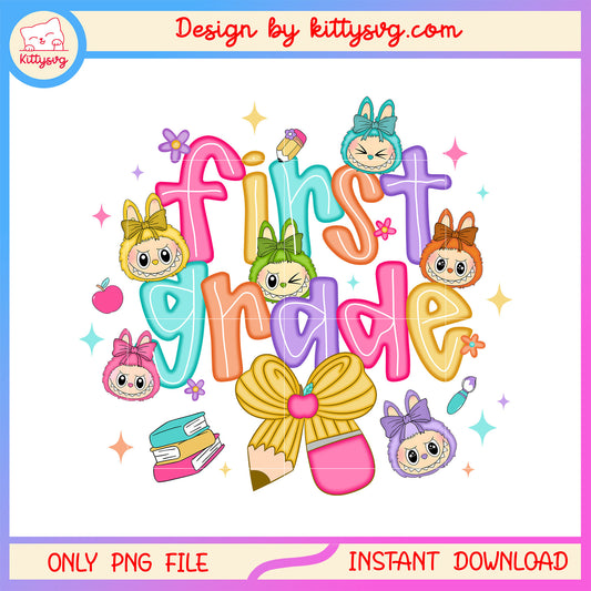 Monster labubu face first grade design png, labubu doll png