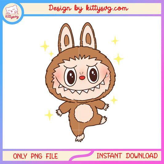 Monster tofee llabubu brown doll design png, labubu dolls png, labubu png