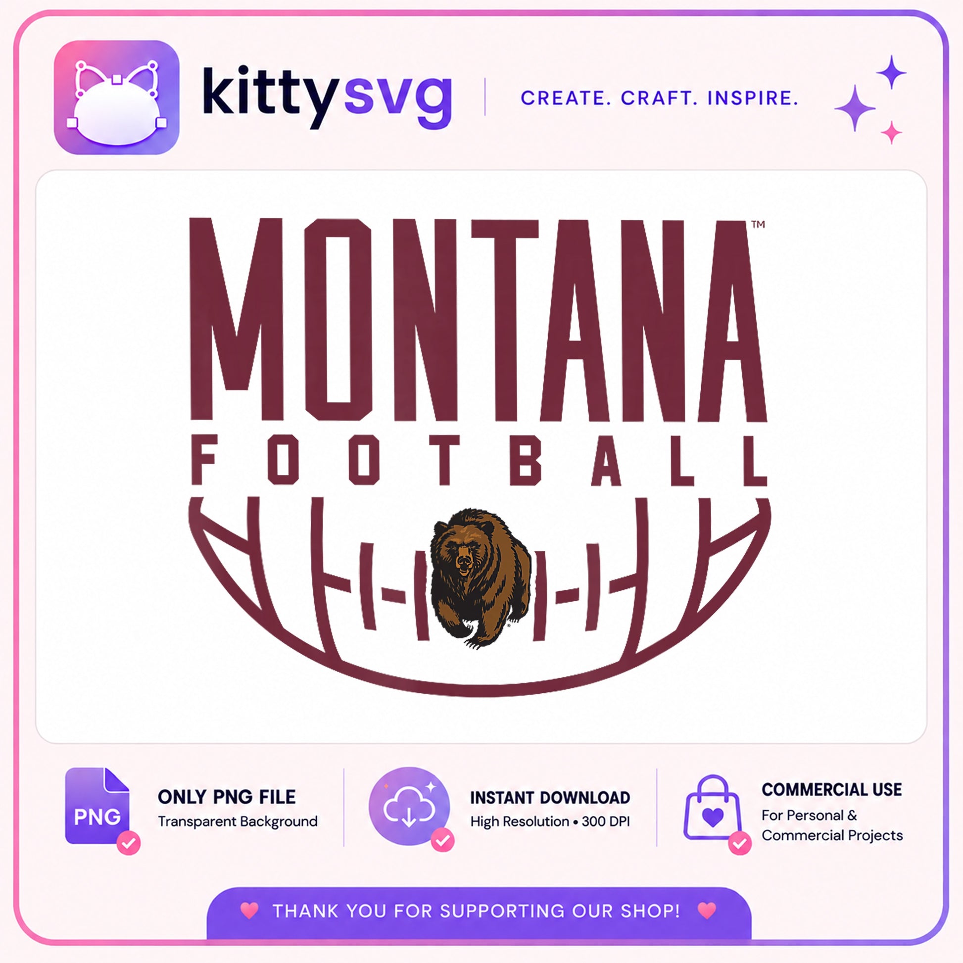 Montana Football PNG, Grizzlies Bear Football PNG, College Football PNG