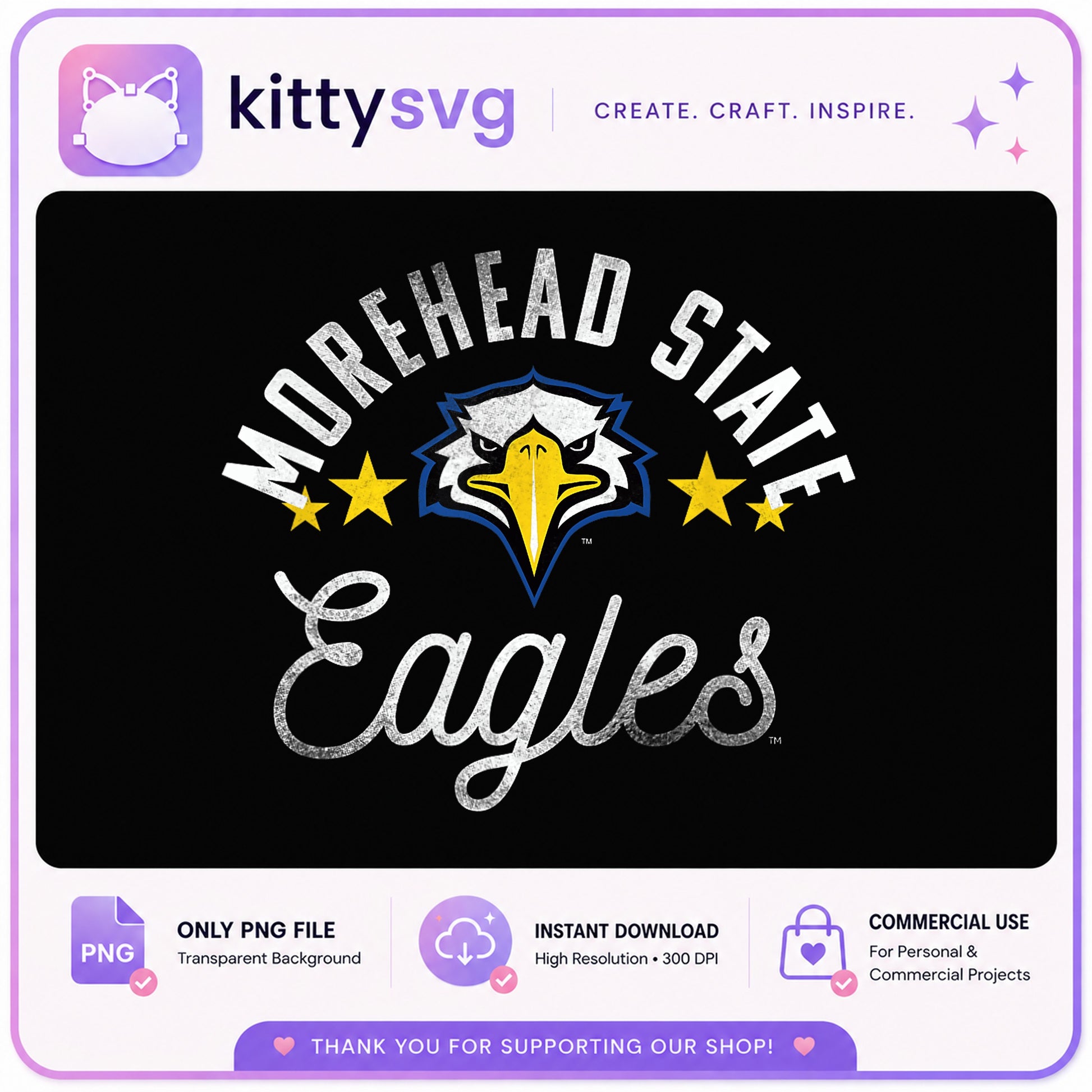 Morehead State Eagles PNG, College Football Shirt, Eagles PNG