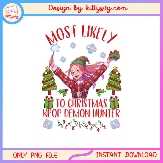 Most likely to christmas huntrix mira png, mira kpop demon hunters png 