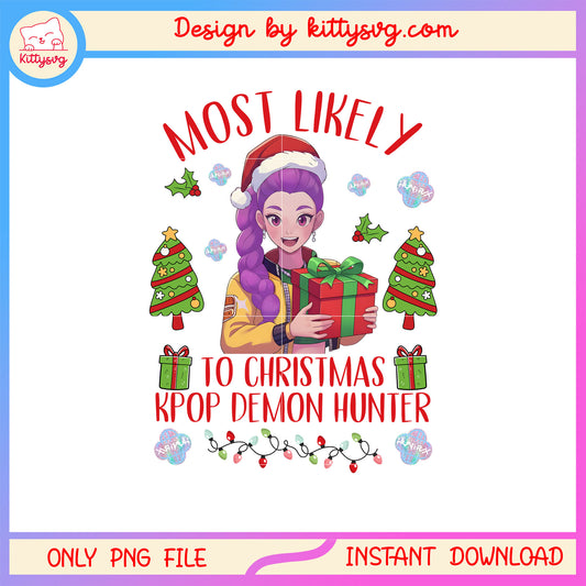 Most likely to christmas huntrix rumi png, rumi kpop demon hunters png 