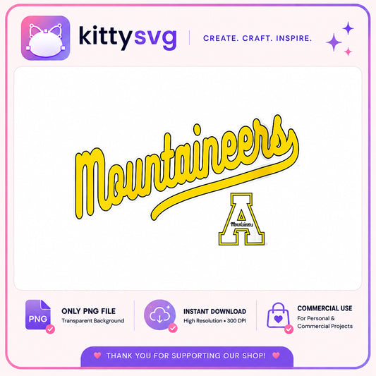 Mountaineers Script Logo PNG, App State PNG, College Team PNG