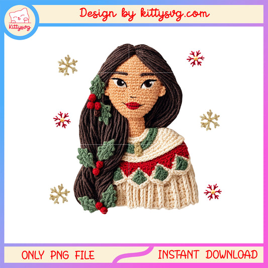Mulan face christmas patchwork png, disney mulan cartoon png