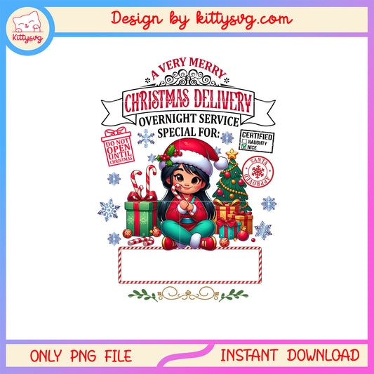 Mulan very merry christmas delivery png, disney mulan png